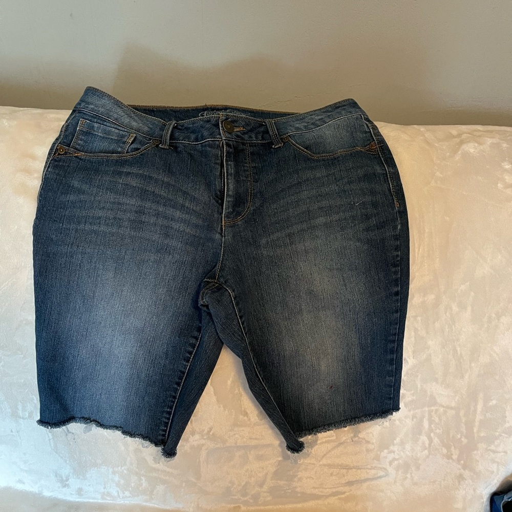 Dark Blue Denim Shorts
